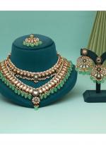   Wedding Wear  Pista Color Kundan Necklace Set